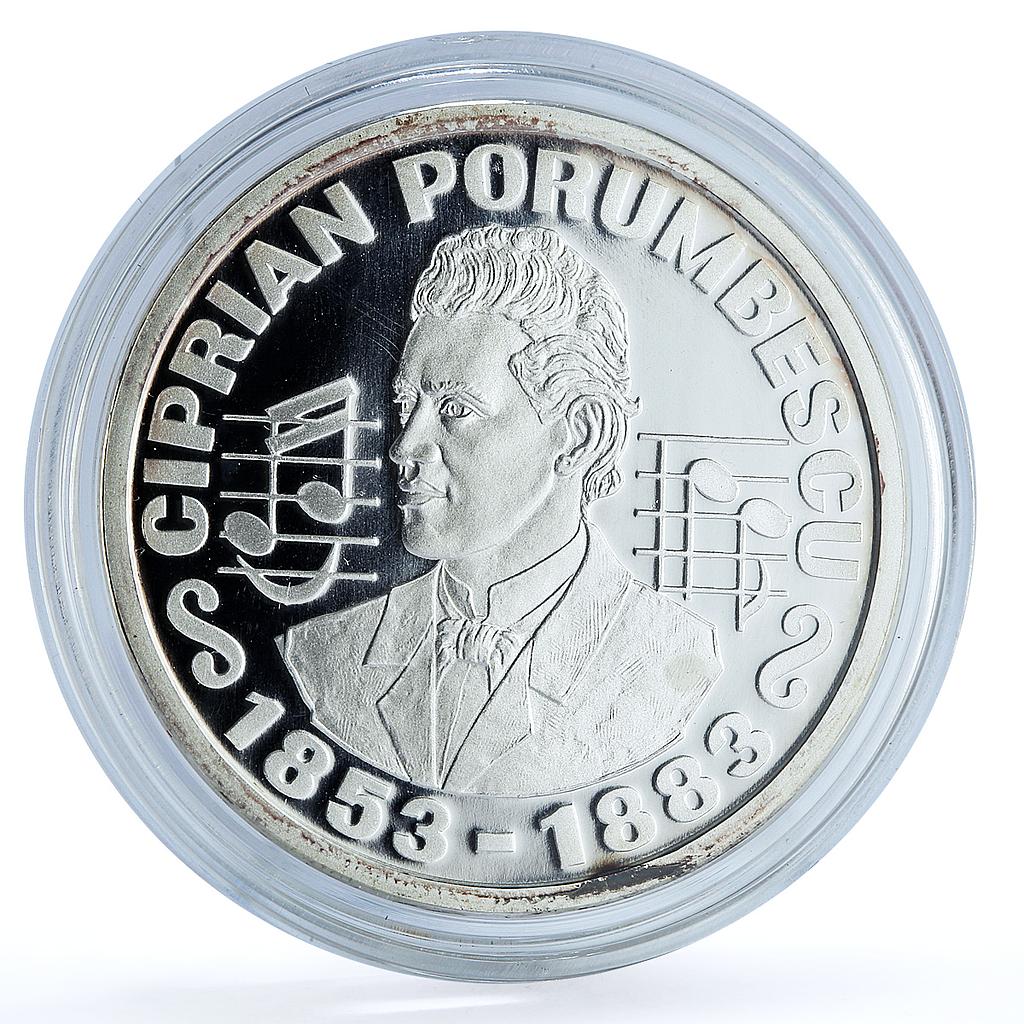 Romania 500 lei Ciprian Porumbescu KM-177 Music Composer proof silver coin 2003 Romania 500 lei Ciprian Porumbescu KM-177 Music Composer proof silver coin 2003