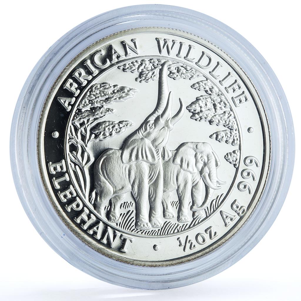 Zambia 2000 kwacha Elephant KM-184 African Wildlife Fauna proof silver coin 2003