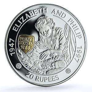 Mauritius 20 rupees Elizabeth II Philip Prince Charles KM-64 silver coin 1997