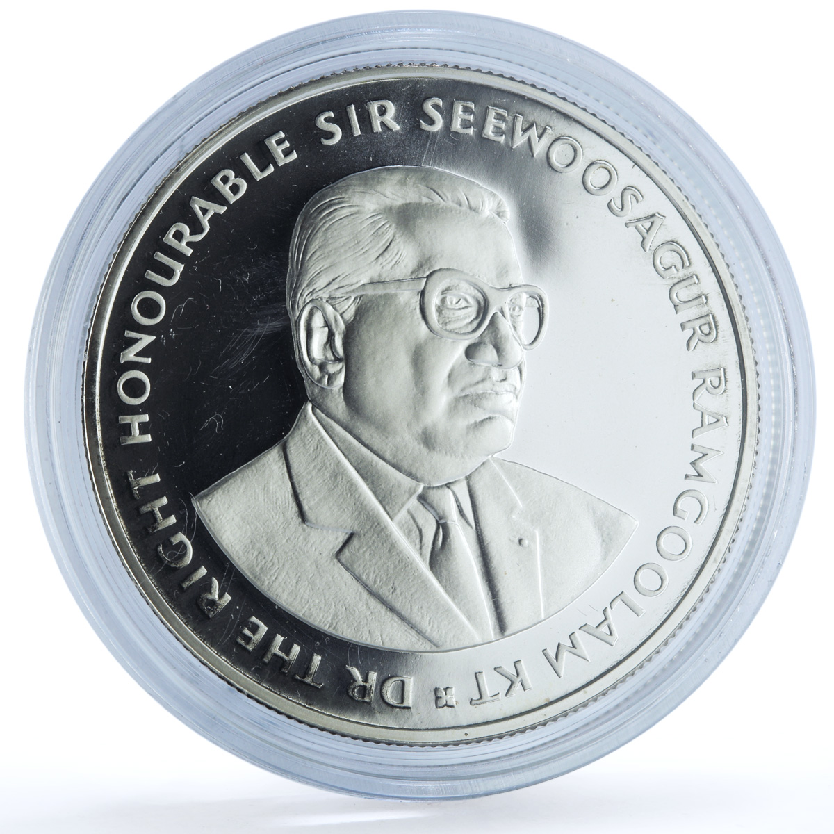 Mauritius 20 rupees Elizabeth II Philip Prince Charles KM-64 silver coin 1997