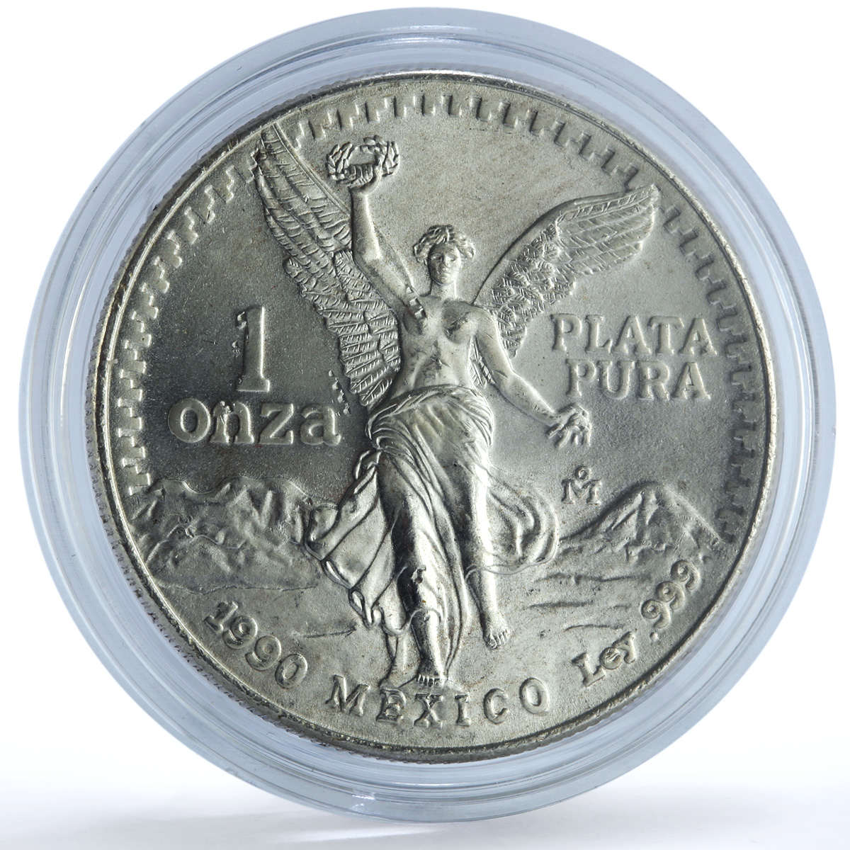 Mexico 1 onza Libertad Angel of Independence KM-494.2 Bullion silver coin 1990