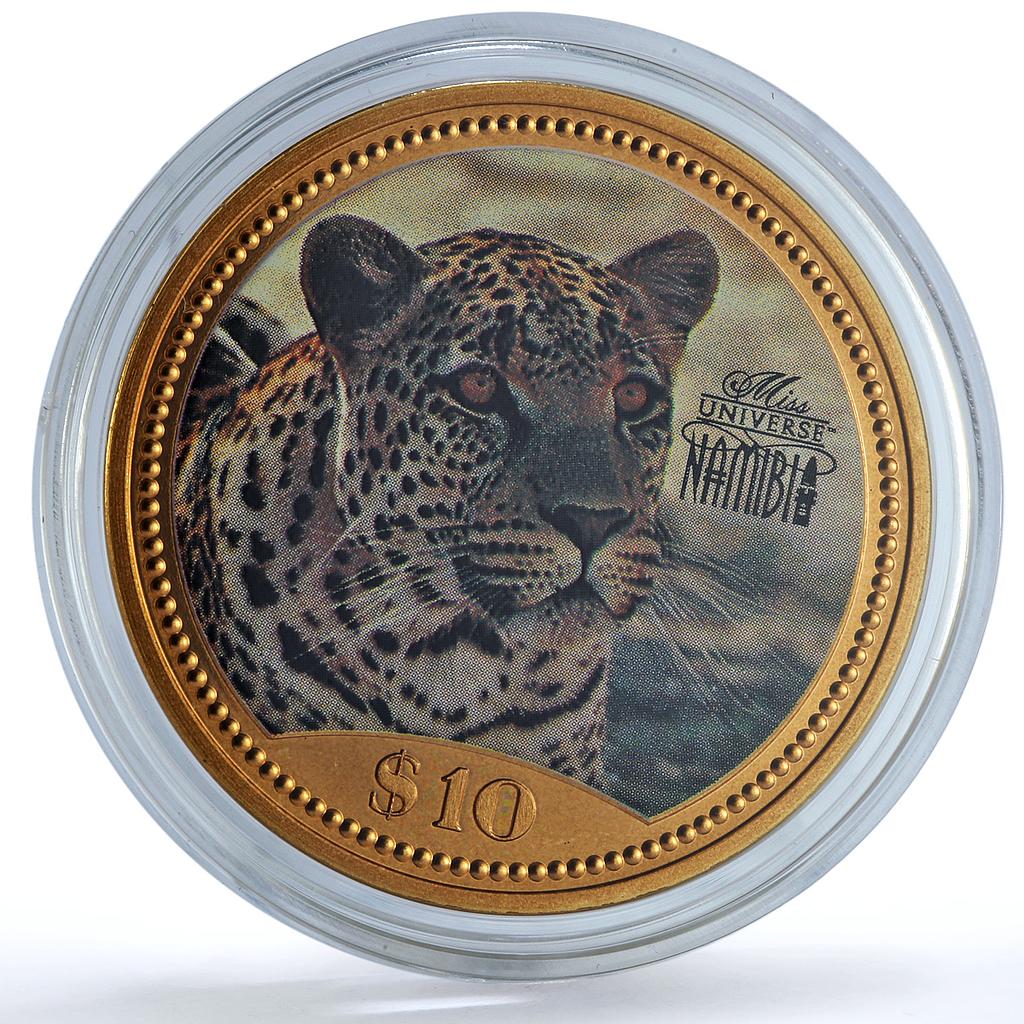 Namibia 10 dollars Miss Universe Essai KM-10 Leopard Cat proof copper coin 1995