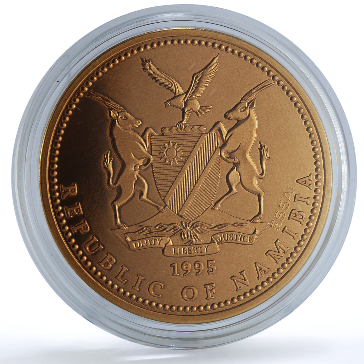 Namibia 10 dollars Miss Universe Essai KM-10 Leopard Cat proof copper coin 1995