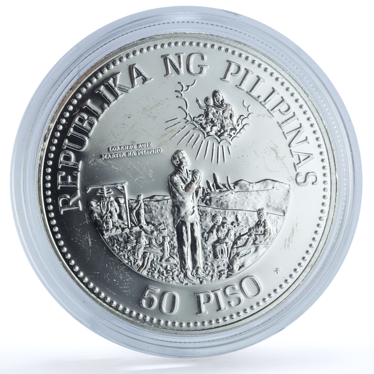 Philippines 50 piso Pope John Paul II KM-233 Religion Politics silver coin 1981