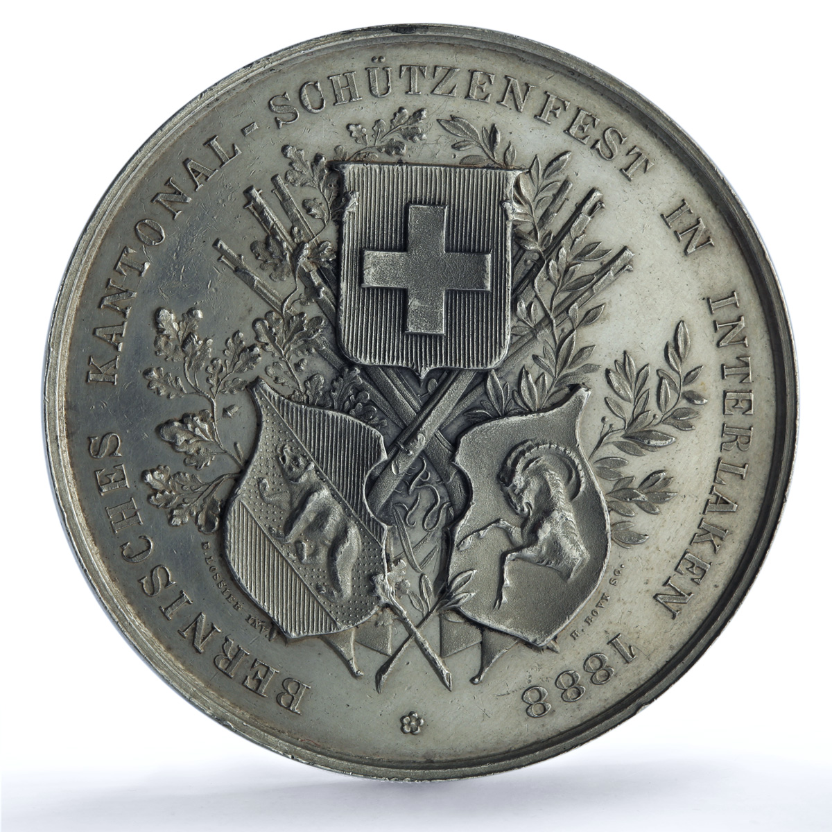 Switzerland Bern Shooting Festival High Relief Richter-210a silver medal 1888 Switzerland Bern Shooting Festival High Relief Richter-210a silver medal 1888