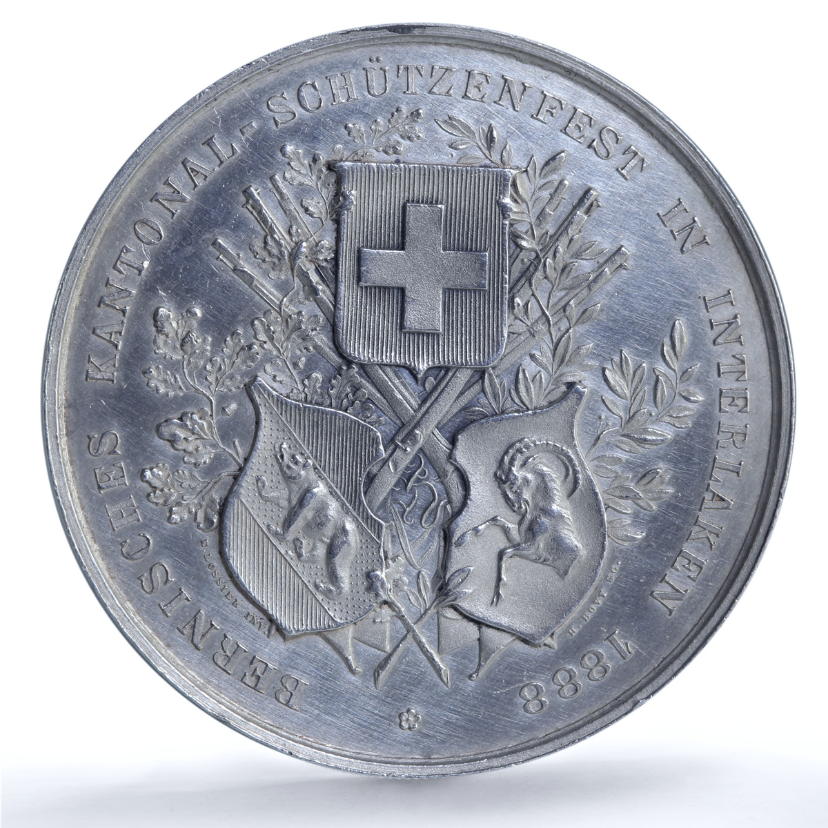 Switzerland Bern Shooting Festival High Relief Richter-210a silver medal 1888 Switzerland Bern Shooting Festival High Relief Richter-210a silver medal 1888