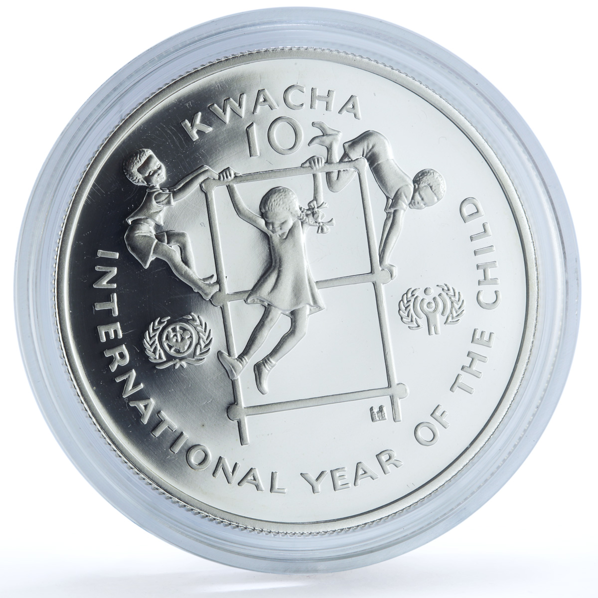 Zambia 10 kwacha Year of the Child KM-21 UNICEF Children proof silver coin 1980