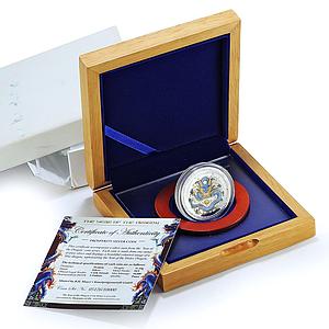 Cook Islands 5 dollars Year Dragon Prosperity Coloured KM-1446 silver coin 2012