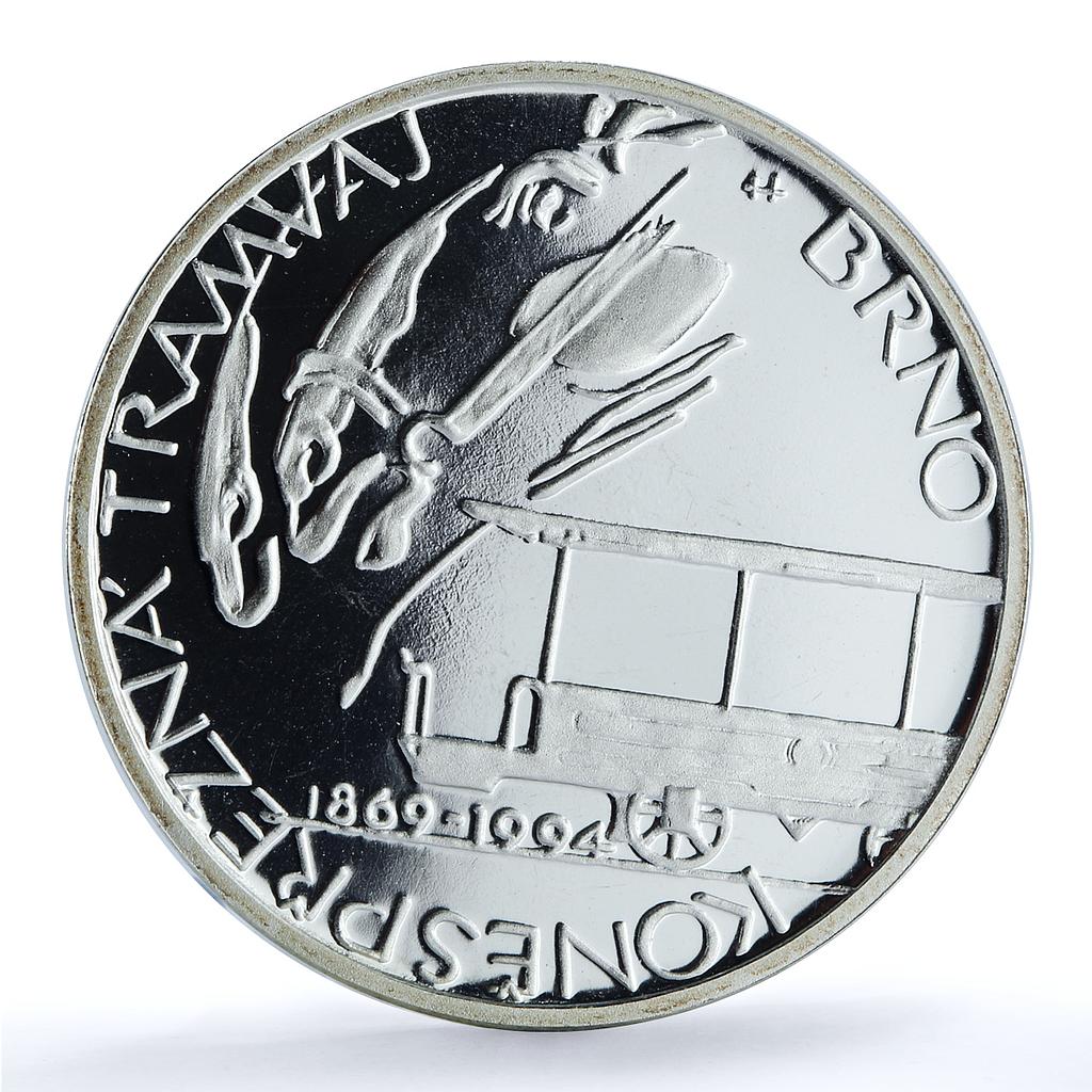 Czech Republic 200 korun Tram in Brno KM-13 Train Horse proof silver coin 1994 Czech Republic 200 korun Tram in Brno KM-13 Train Horse proof silver coin 1994