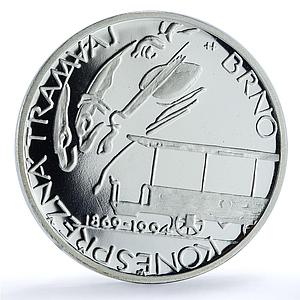 Czech Republic 200 korun Tram in Brno KM-13 Train Horse proof silver coin 1994