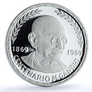 Guinea 75 pesetas Mahatma Gandhi KM-11 Anniversary Religion silver coin 1970