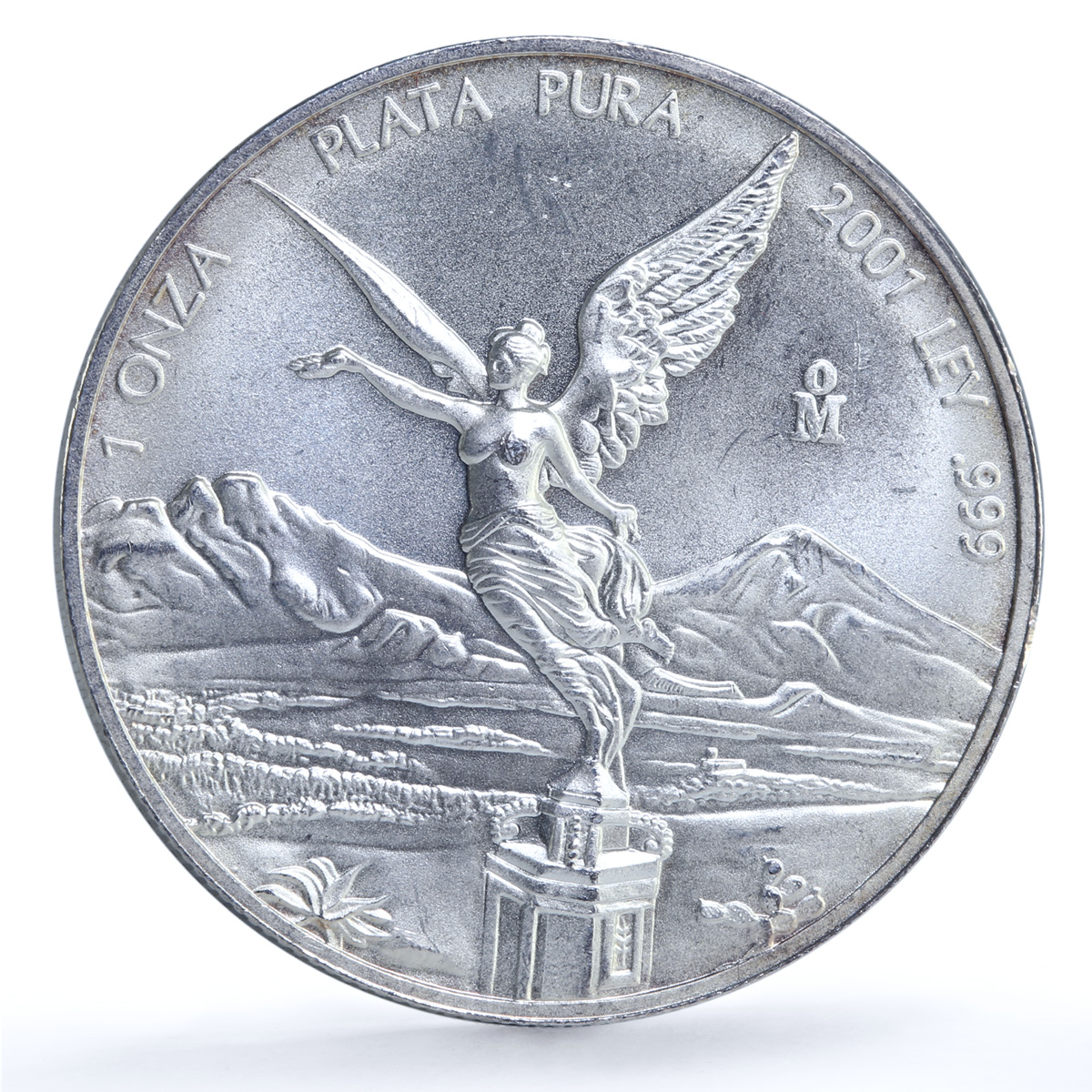 Mexico 1 onza Libertad Angel of Independence KM-639 Bullion silver coin 2001
