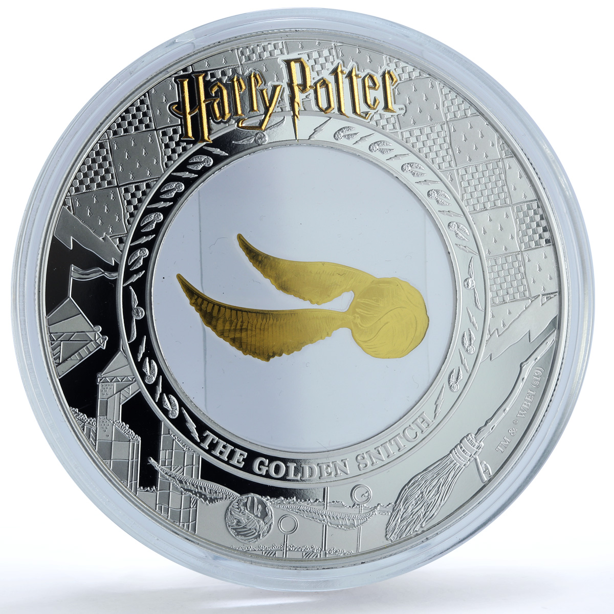Samoa 5 dollars Golden Snitch Harry Potter Gilt KM-527 Cinema silver coin 2020