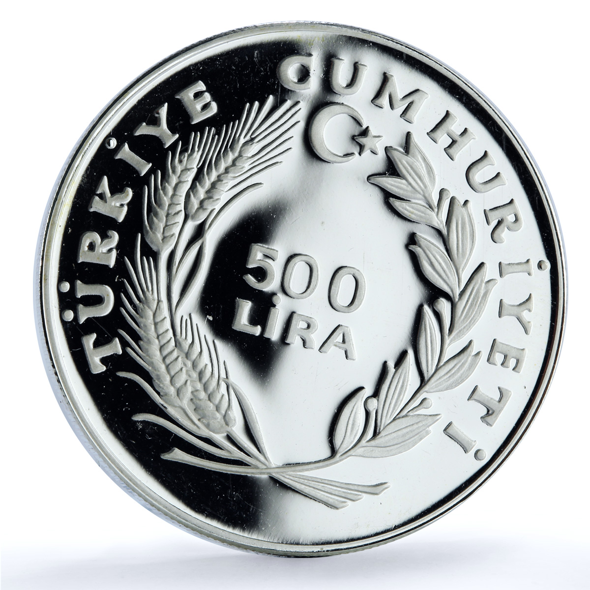Turkiye 500 lira Year of the Child KM-931 UNICEF Mosque proof silver coin 1979