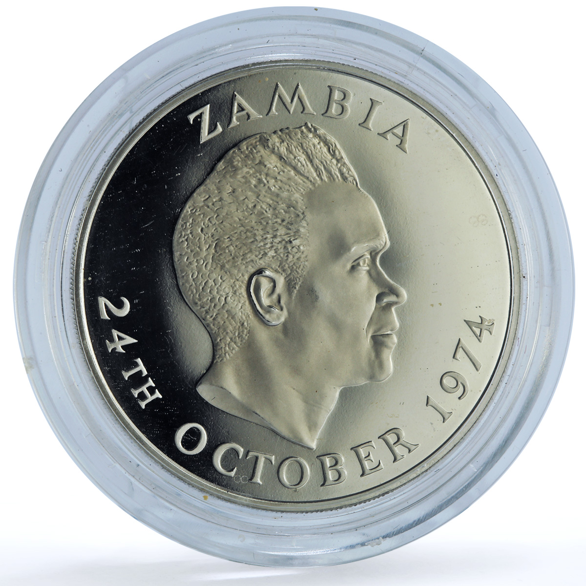 Zambia 1 kwacha Independence KM-17 Anniversary proof CuNi coin 1974 Zambia 1 kwacha Independence KM-17 Anniversary proof CuNi coin 1974