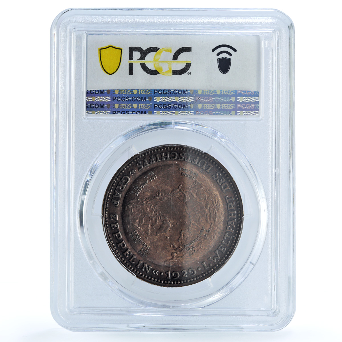 Germany Weimar Ferdinand Zeppelin Eckener Durr SP64 PCGS copper medal 1929 Germany Weimar Ferdinand Zeppelin Eckener Durr SP64 PCGS copper medal 1929