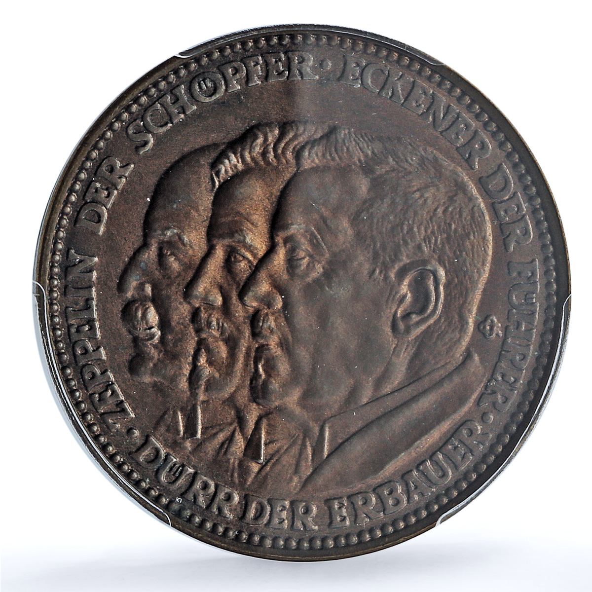 Germany Weimar Ferdinand Zeppelin Eckener Durr SP64 PCGS copper medal 1929 Germany Weimar Ferdinand Zeppelin Eckener Durr SP64 PCGS copper medal 1929