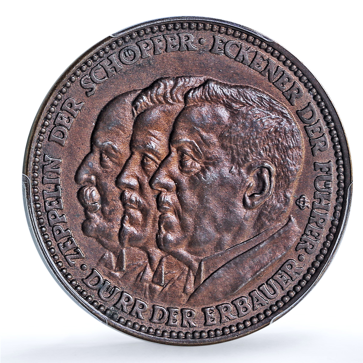 Germany Weimar Ferdinand Zeppelin Eckener Durr SP64 PCGS copper medal 1929 Germany Weimar Ferdinand Zeppelin Eckener Durr SP64 PCGS copper medal 1929