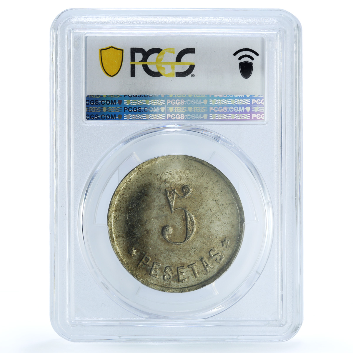 Spain 5 pesetas Puerto de la Selva El Port Selva MS62 PCGS CuNi coin 1921 Spain 5 pesetas Puerto de la Selva El Port Selva MS62 PCGS CuNi coin 1921