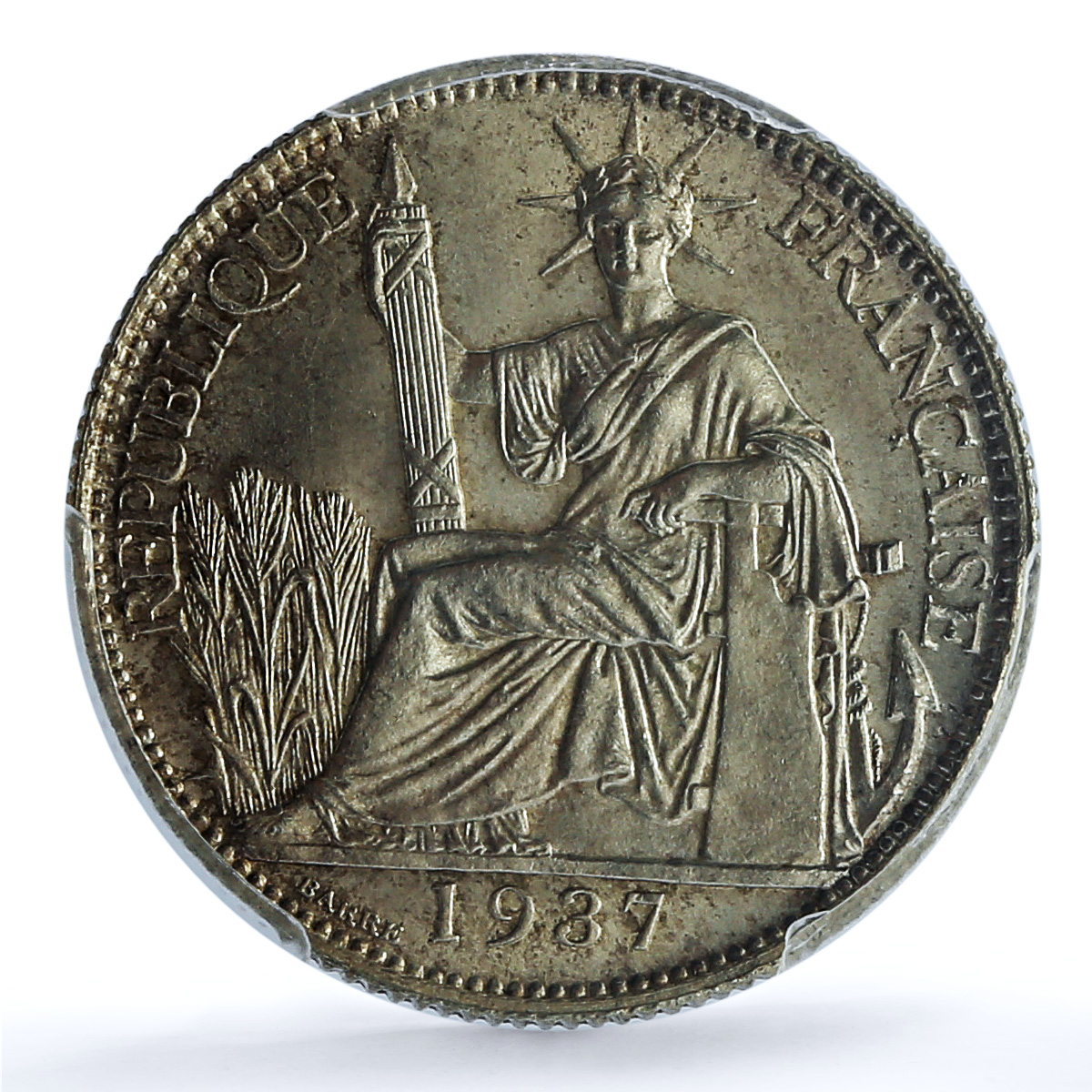 French Indochina 20 cents Third Republic Coinage MS64 PCGS silver coin 1937 French Indochina 20 cents Third Republic Coinage MS64 PCGS silver coin 1937
