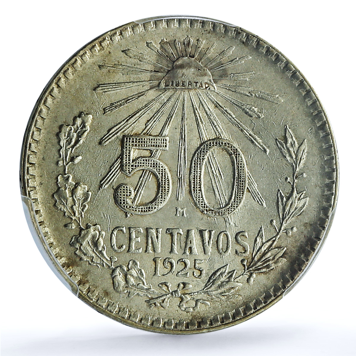 Mexico 50 centavos Republic Coinage Liberty Cap AU58 PCGS silver coin 1925 Mexico 50 centavos Republic Coinage Liberty Cap AU58 PCGS silver coin 1925