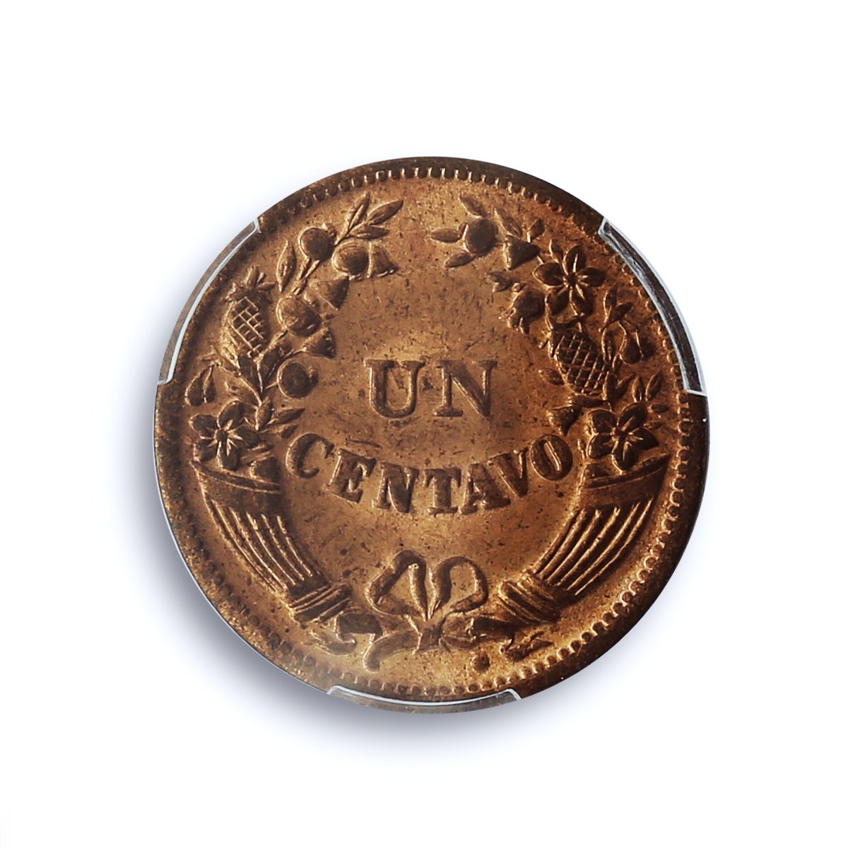Peru 1 centavo Republic Coinage Radiant Star KM-211a MS65 PCGS bronze coin 1945 Peru 1 centavo Republic Coinage Radiant Star KM-211a MS65 PCGS bronze coin 1945