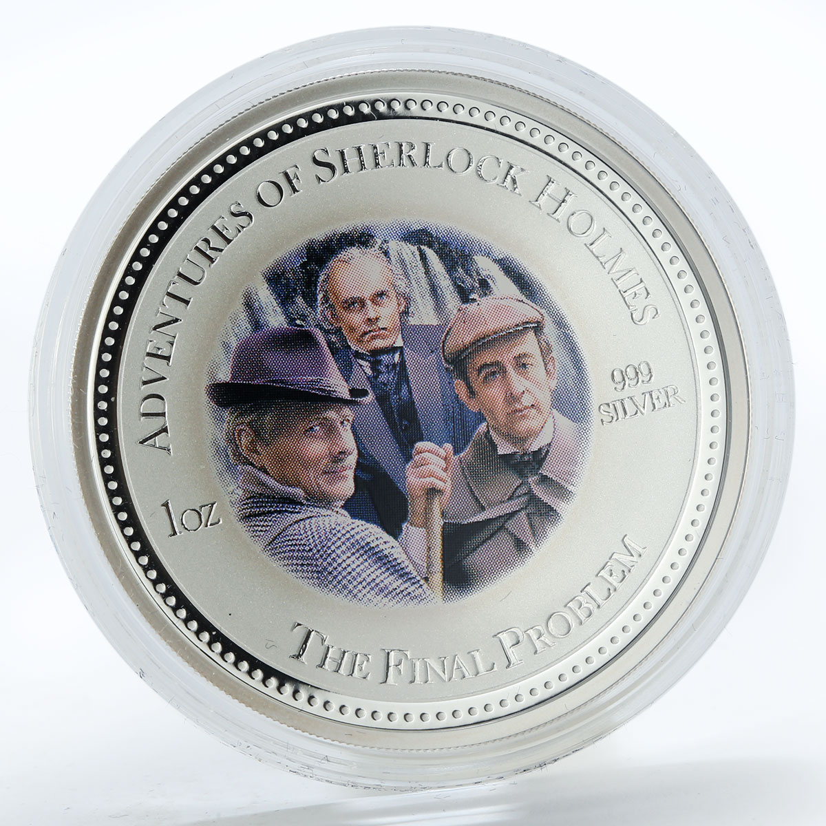 Cook Islands set 4 coins Sherlock Holmes colored silver 2007