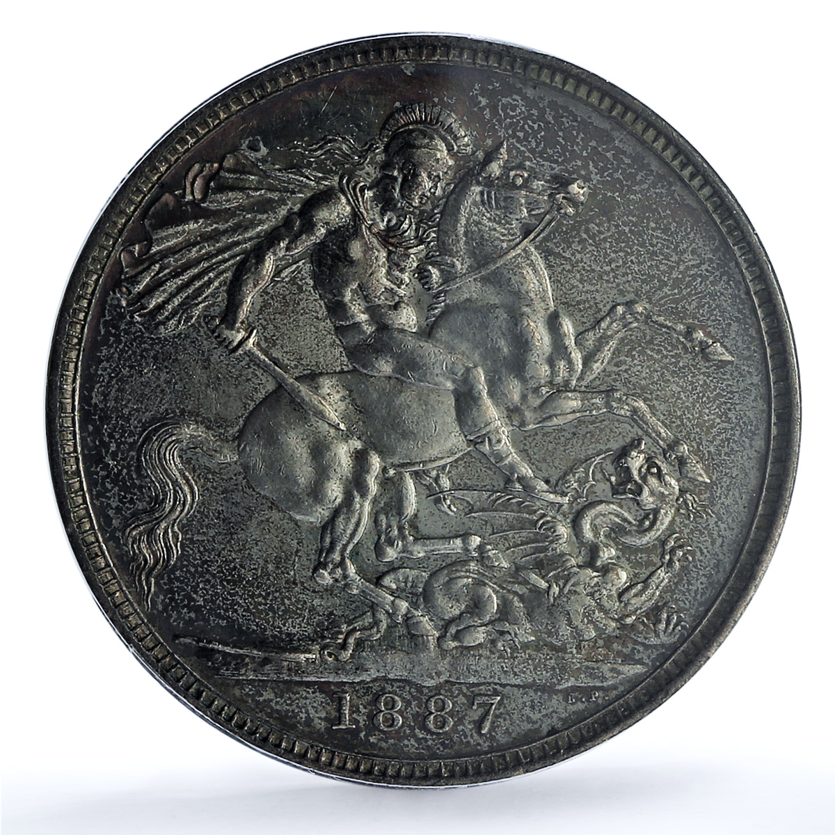 Great Britain 1 crown Queen Victoria St George KM-765 AU PCGS silver coin 1887 Great Britain 1 crown Queen Victoria St George KM-765 AU PCGS silver coin 1887
