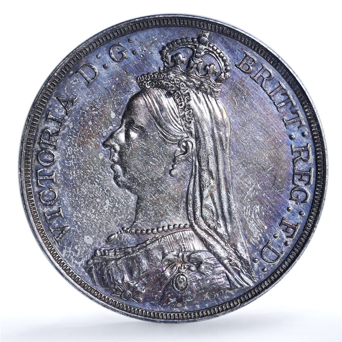Great Britain 1 crown Queen Victoria St George KM-765 AU PCGS silver coin 1887 Great Britain 1 crown Queen Victoria St George KM-765 AU PCGS silver coin 1887