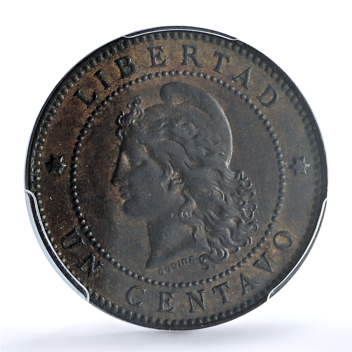 Argentina 1 centavo Republic Coinage Libertad KM-32 MS63 PCGS bronze coin 1889 Argentina 1 centavo Republic Coinage Libertad KM-32 MS63 PCGS bronze coin 1889