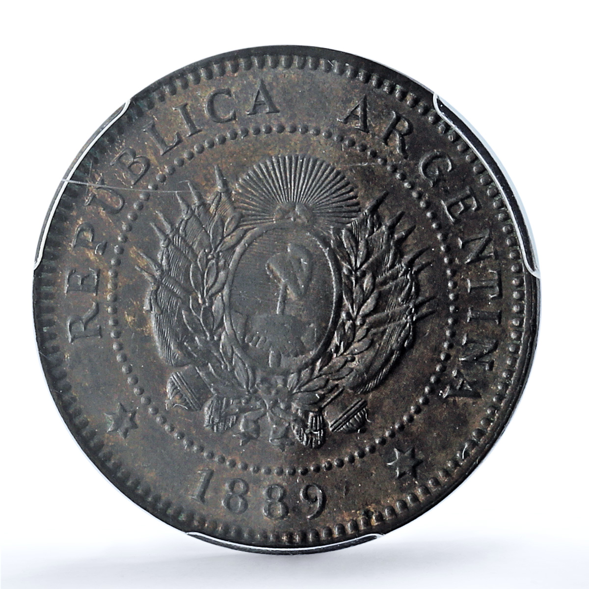 Argentina 1 centavo Republic Coinage Libertad KM-32 MS63 PCGS bronze coin 1889 Argentina 1 centavo Republic Coinage Libertad KM-32 MS63 PCGS bronze coin 1889