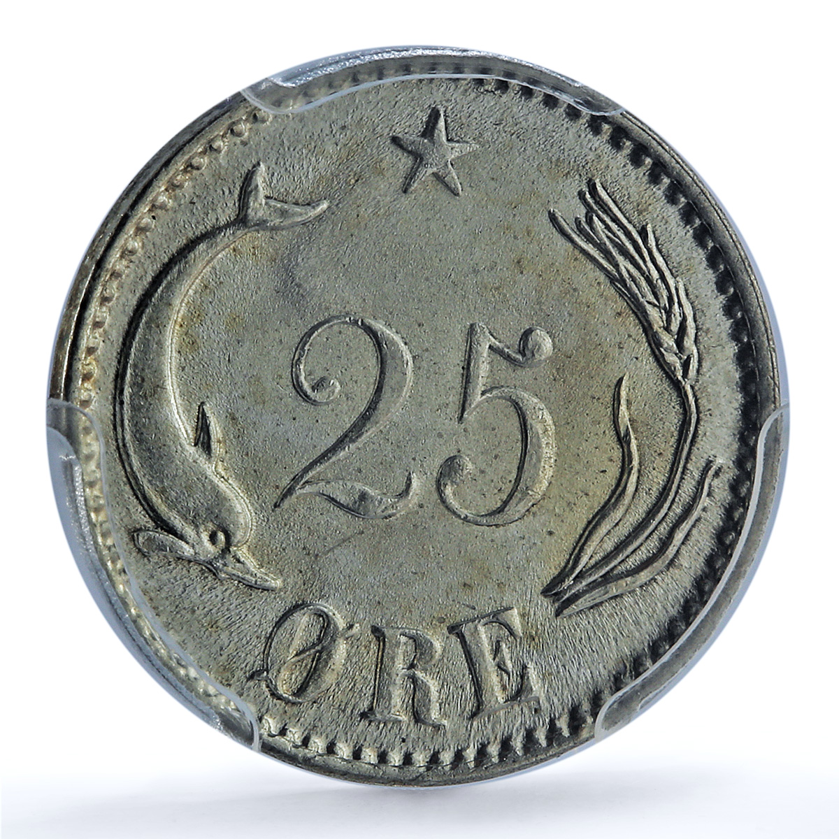 Denmark 25 ore King Christian IX Coinage KM-796 MS64 PCGS silver coin 1874 Denmark 25 ore King Christian IX Coinage KM-796 MS64 PCGS silver coin 1874