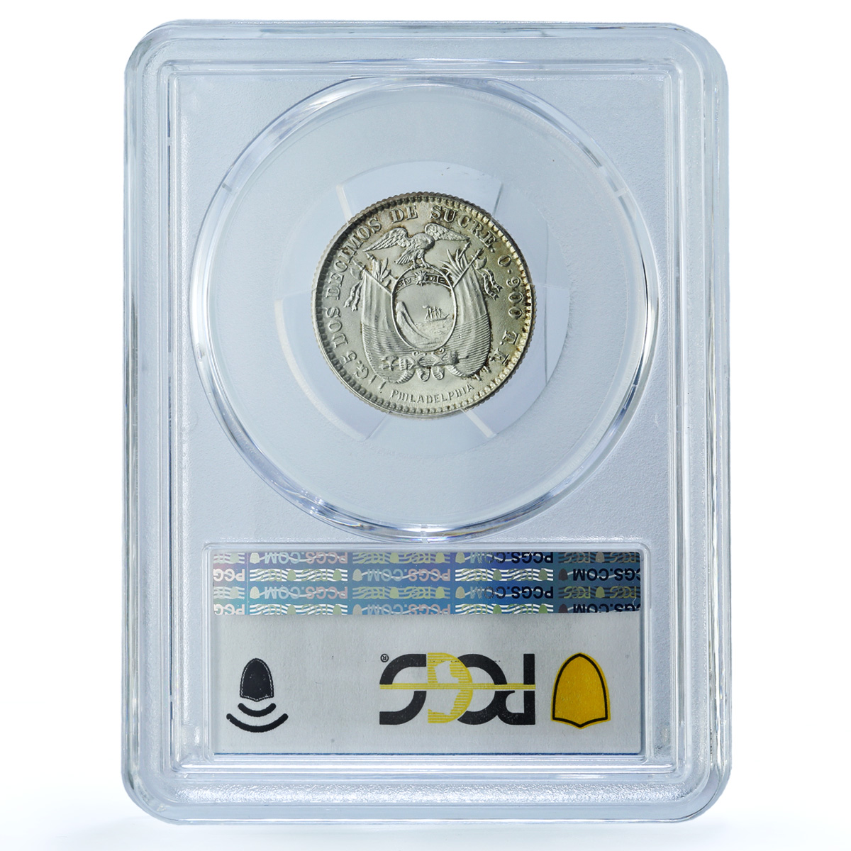 Ecuador 2 decimos Republic Coinage Sucre Philadelphia MS64 PCGS silver coin 1914 Ecuador 2 decimos Republic Coinage Sucre Philadelphia MS64 PCGS silver coin 1914