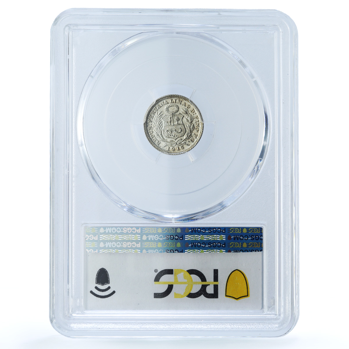 Peru 1/2 dinero Republic Coinage Liberty Seated MS63 PCGS silver coin 1916