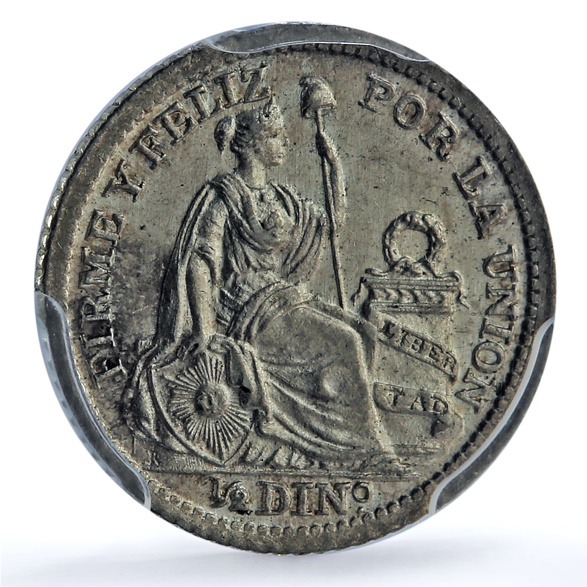 Peru 1/2 dinero Republic Coinage Liberty Seated MS63 PCGS silver coin 1916