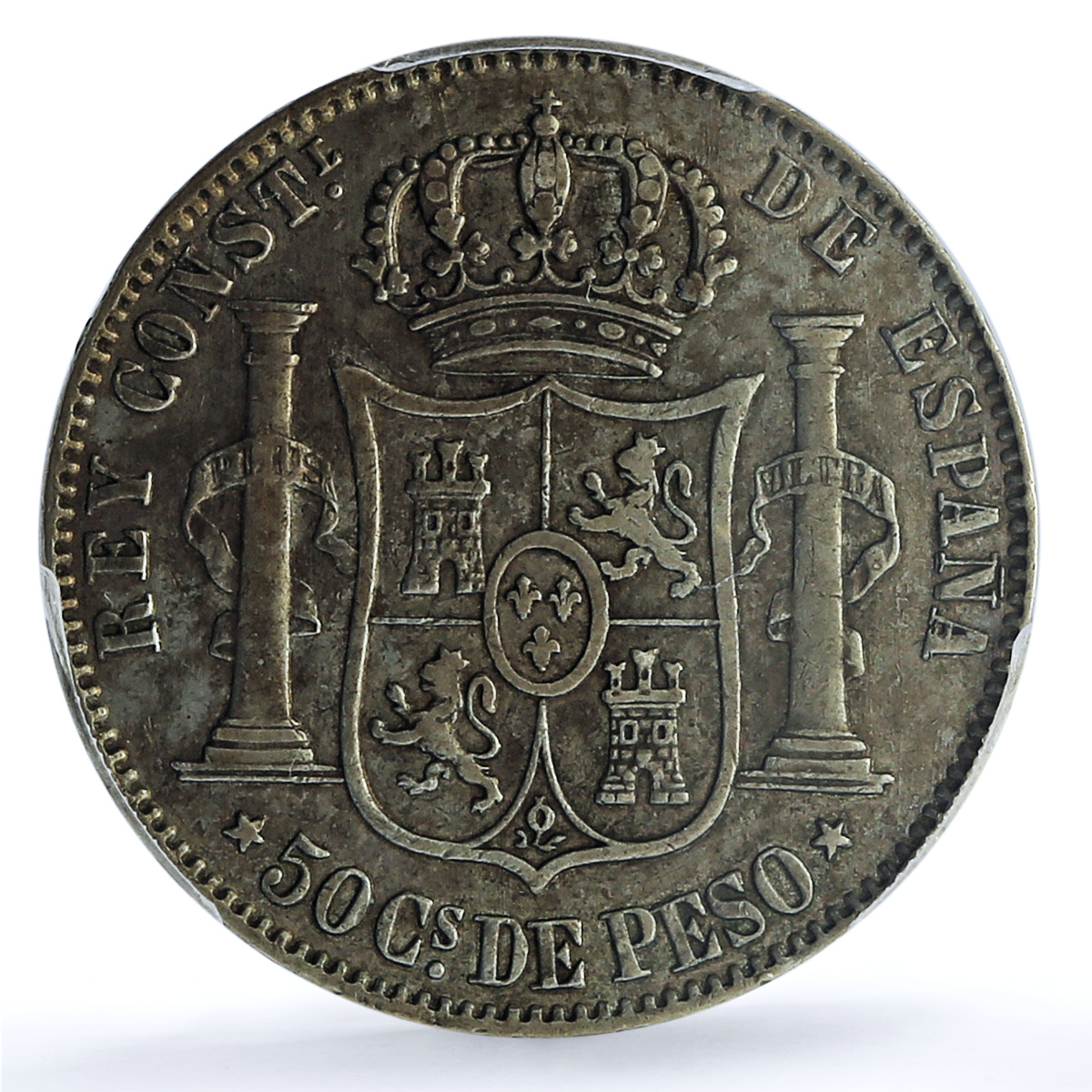 Philippines 50 centavos King Alfonso XII Coinage XF45 PCGS silver coin 1884 Philippines 50 centavos King Alfonso XII Coinage XF45 PCGS silver coin 1884
