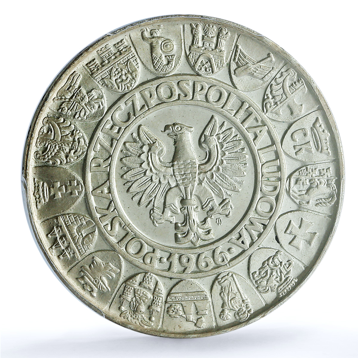 Poland 100 zlotych Polish Millennium History Probe SP64 PCGS silver coin 1966 Poland 100 zlotych Polish Millennium History Probe SP64 PCGS silver coin 1966