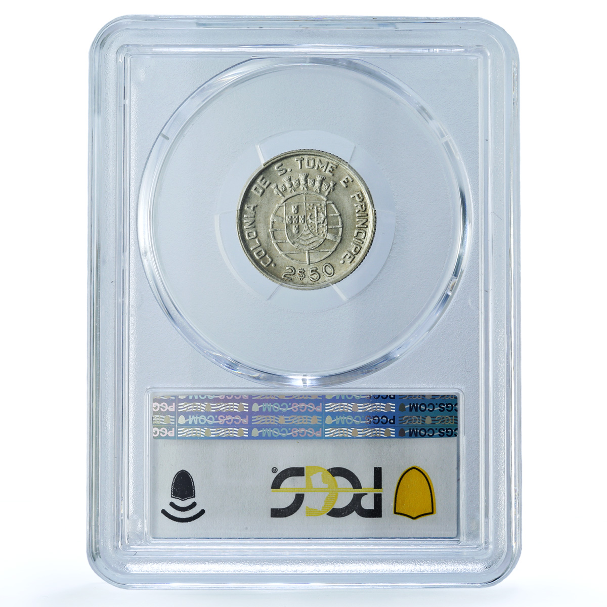 Sao Tome 2 1/2 escudos Portugal Coinage KM-5 AU58 PCGS silver coin 1948 Sao Tome 2 1/2 escudos Portugal Coinage KM-5 AU58 PCGS silver coin 1948