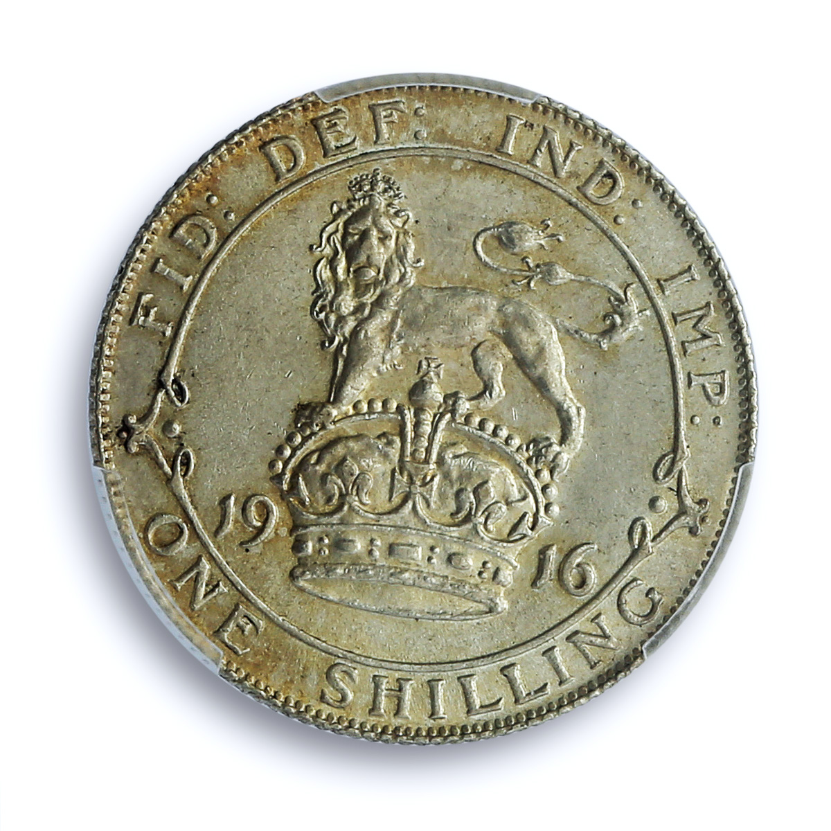 Great Britain 1 shilling King George V Coinage KM-816 MS62 PCGS silver coin 1916 Great Britain 1 shilling King George V Coinage KM-816 MS62 PCGS silver coin 1916