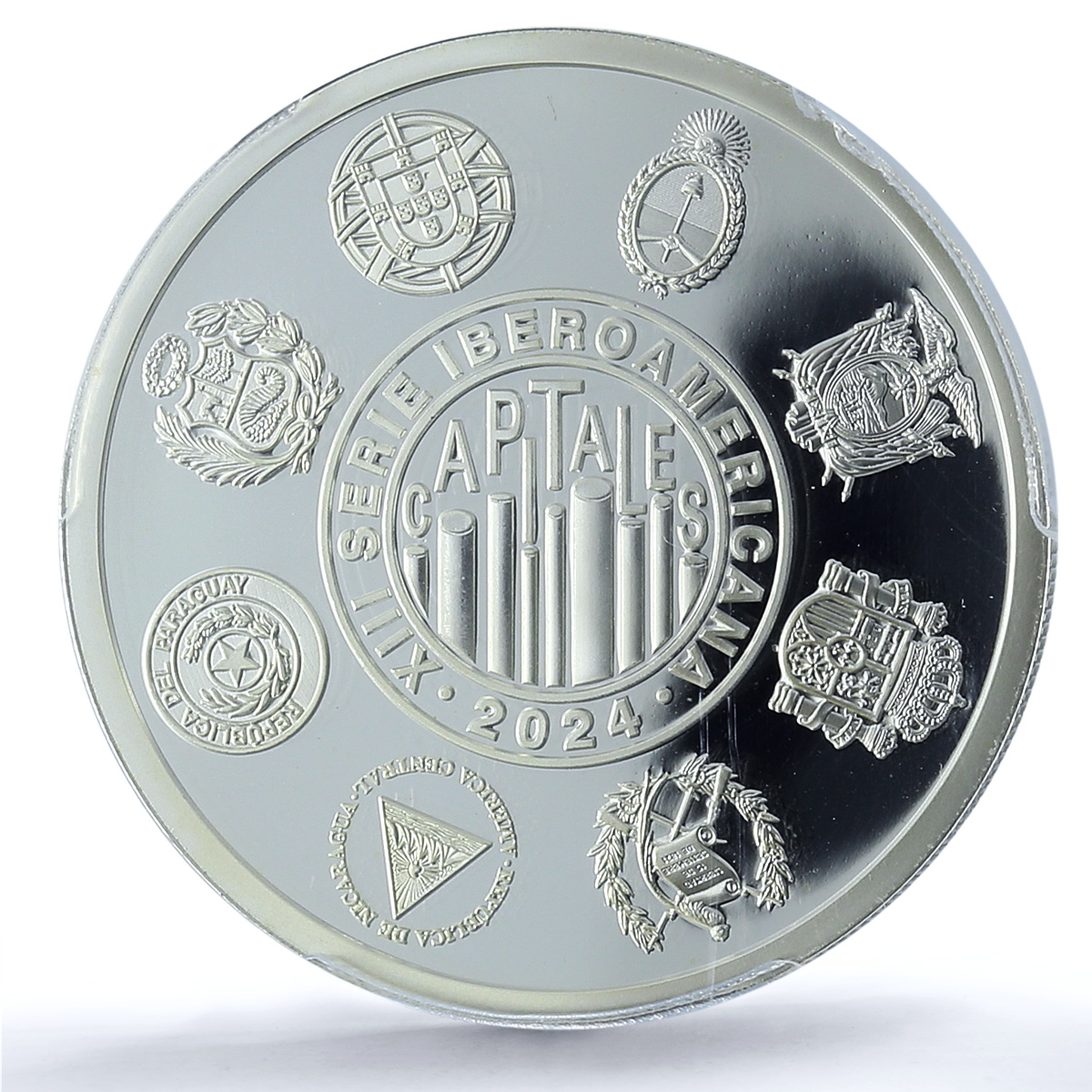 Spain Ibero-American Series XIII Capitals Cities PR69 PCGS silver medal 2024 Spain Ibero-American Series XIII Capitals Cities PR69 PCGS silver medal 2024