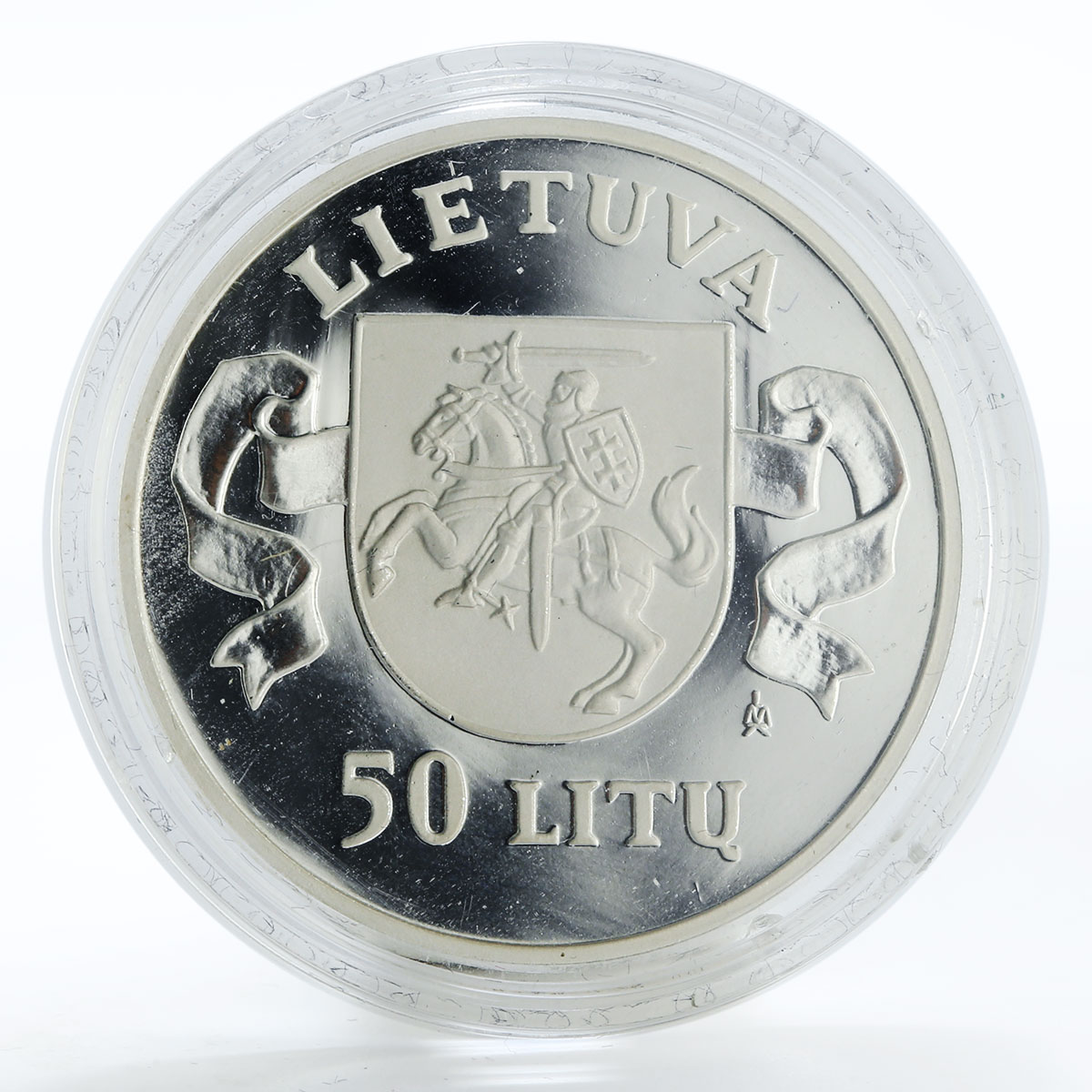 Lithuania 50 litu Coat of Arms January 13, 1991 silver coin 1996