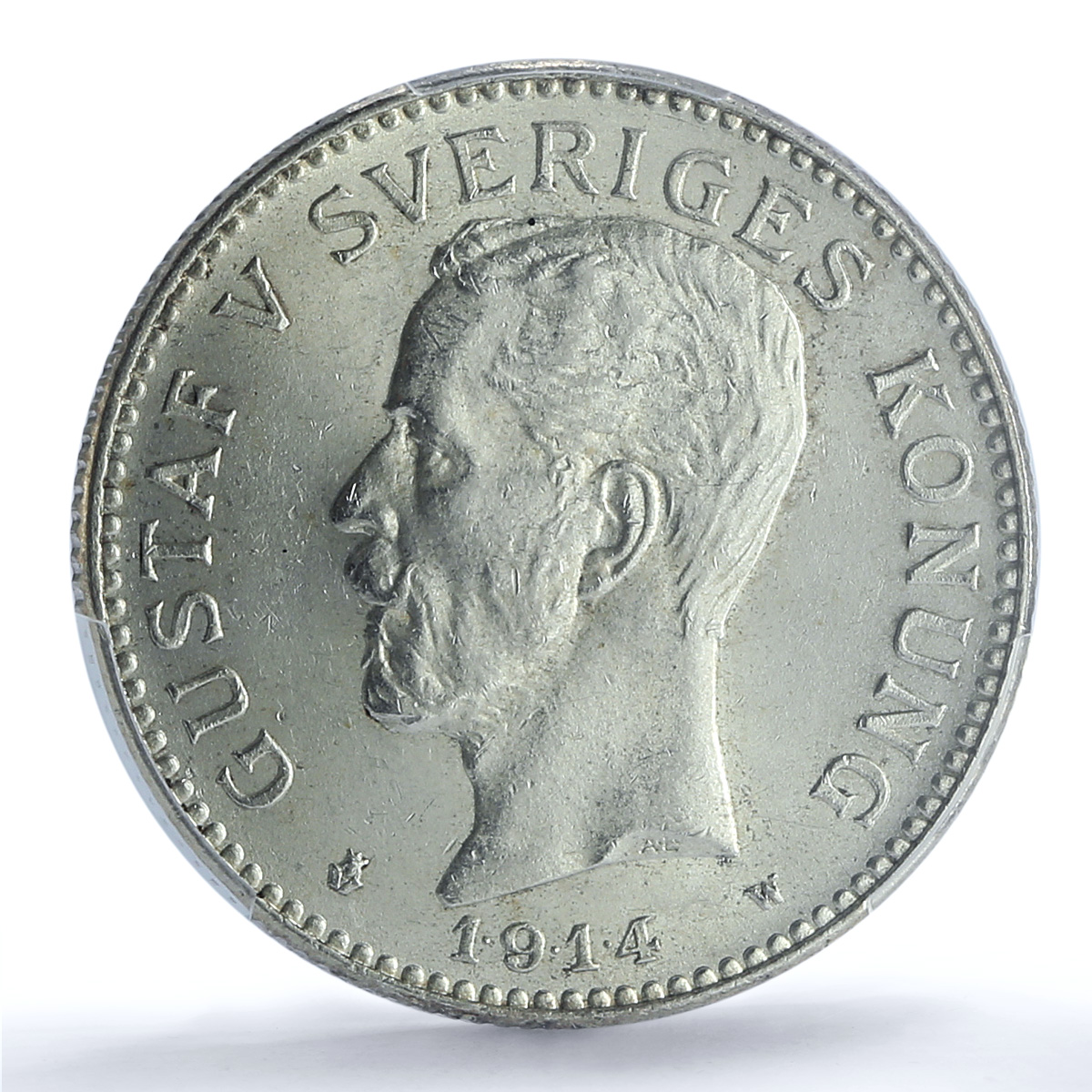 Sweden 2 kronor King Gustaf V Coinage KM-787 MS62 PCGS silver coin 1914
