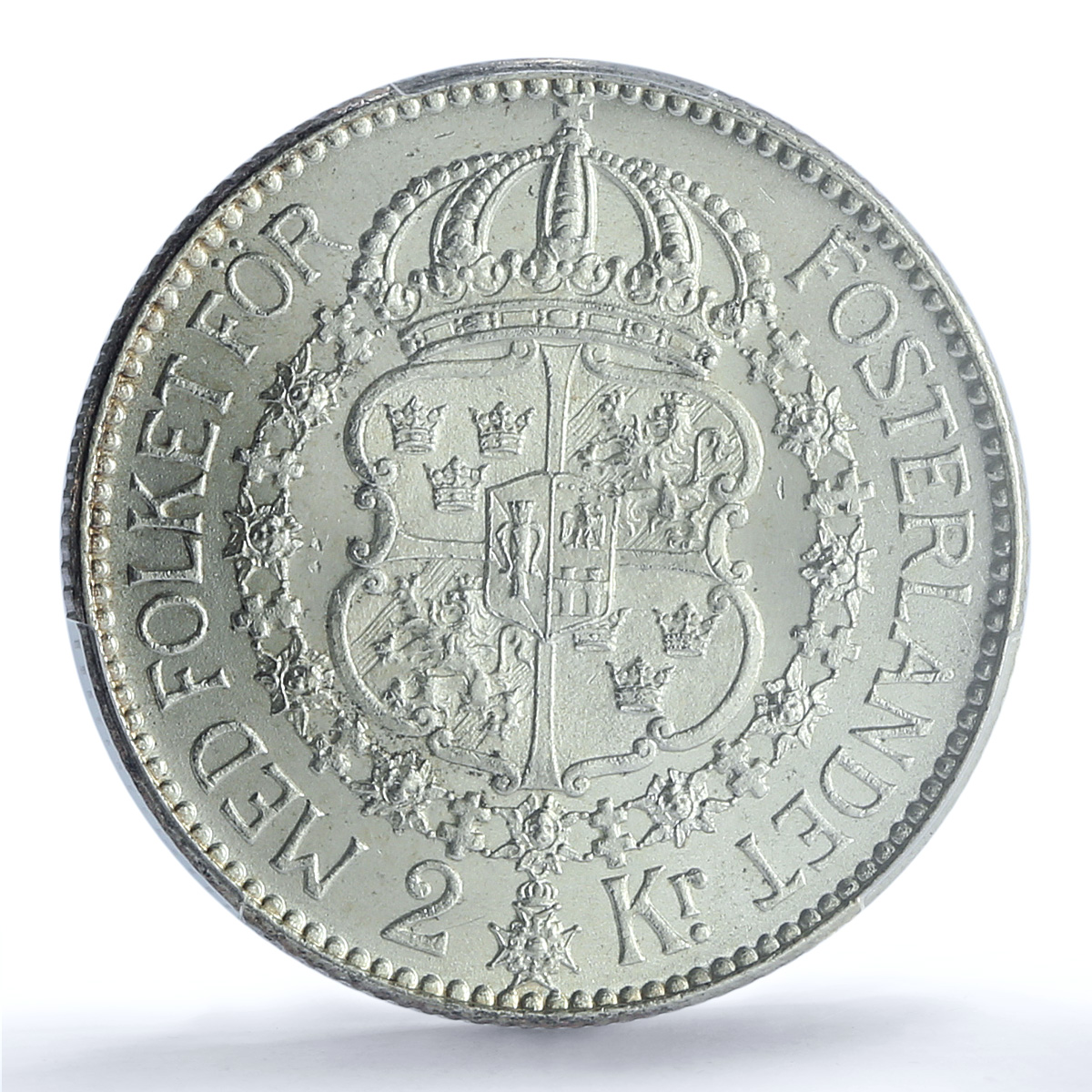 Sweden 2 kronor King Gustaf V Coinage KM-787 MS62 PCGS silver coin 1914