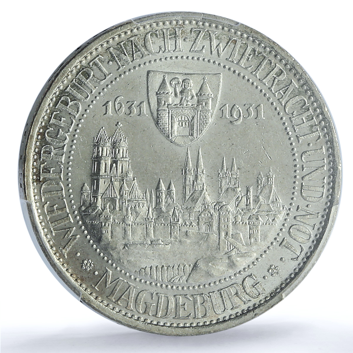 Germany 3 mark Magdeburg Rebuilding 300th Anniversary MS63 PCGS silver coin 1931 Germany 3 mark Magdeburg Rebuilding 300th Anniversary MS63 PCGS silver coin 1931