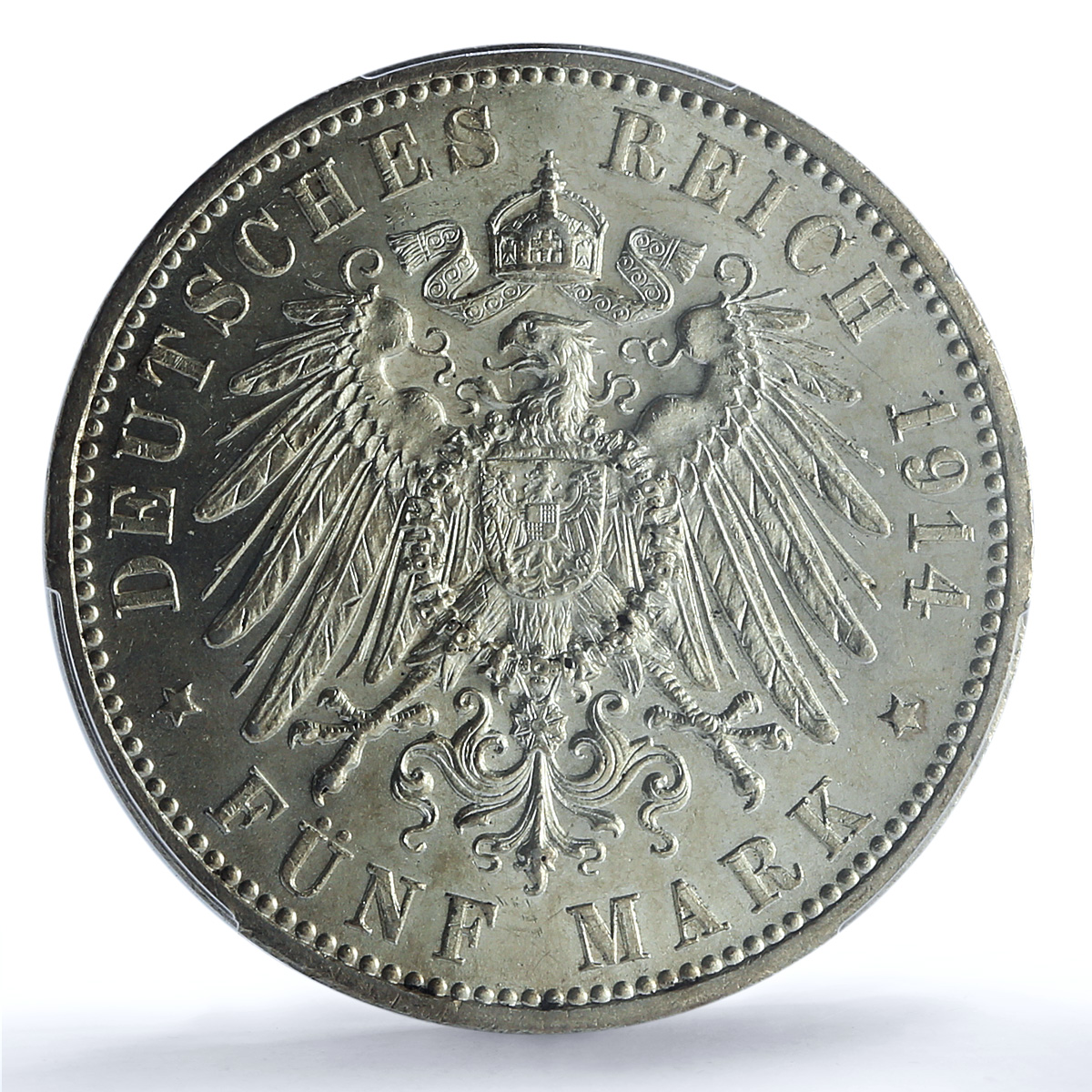 Germany Prussia 5 mark William Wilhelm II Thaler MS62 PCGS silver coin 1914 Germany Prussia 5 mark William Wilhelm II Thaler MS62 PCGS silver coin 1914