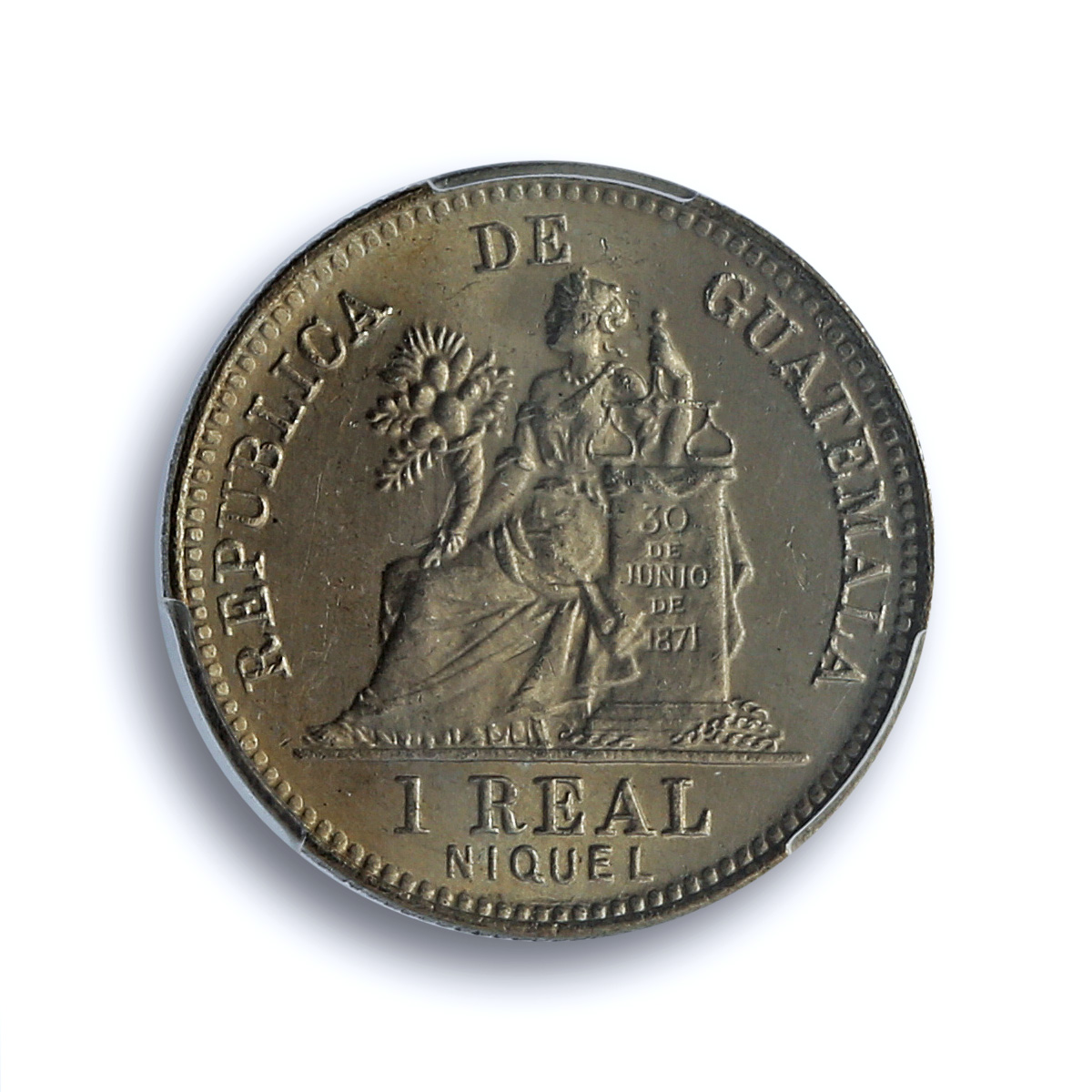 Guatemala 1 real Republic Coinage Libertad KM-177 MS64 PCGS CuNi coin 1900 Guatemala 1 real Republic Coinage Libertad KM-177 MS64 PCGS CuNi coin 1900