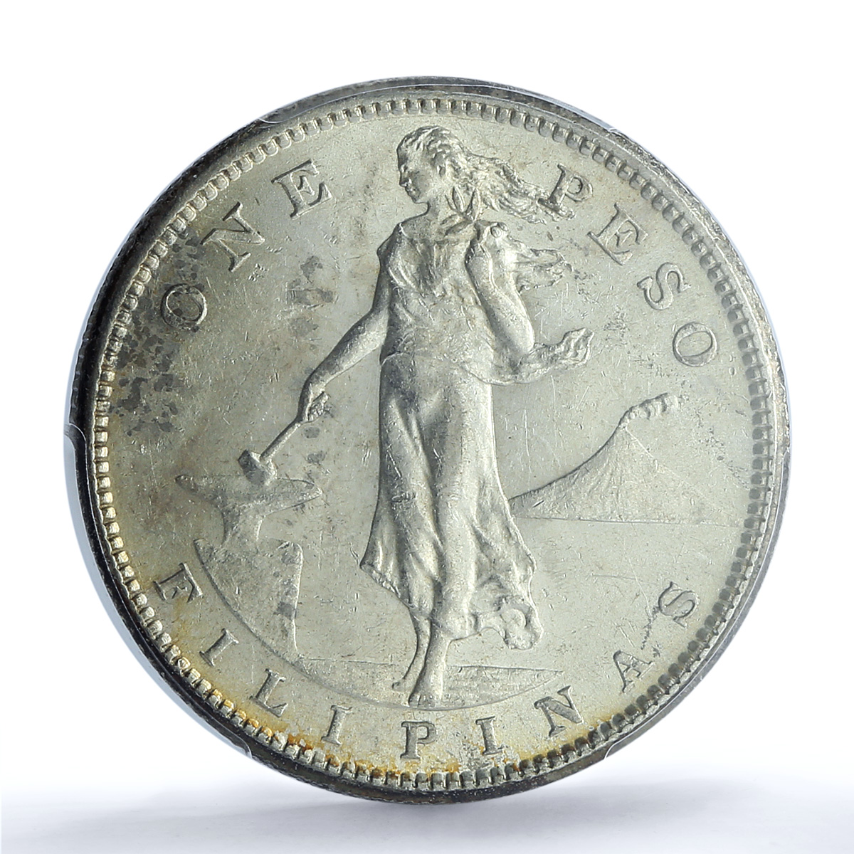 Philippines 1 peso US Decimal Coinage MS61 PCGS silver coin 1907-S