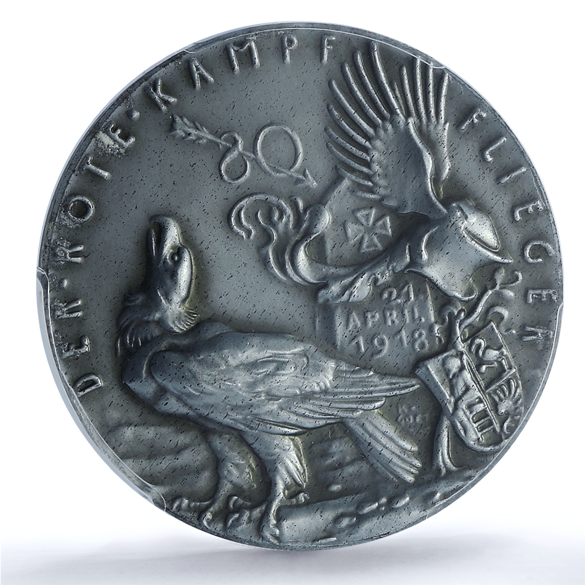 Germany Richthofen Red Baron Planes Aviation Matte SP62 PCGS zinc medal 1918 Germany Richthofen Red Baron Planes Aviation Matte SP62 PCGS zinc medal 1918