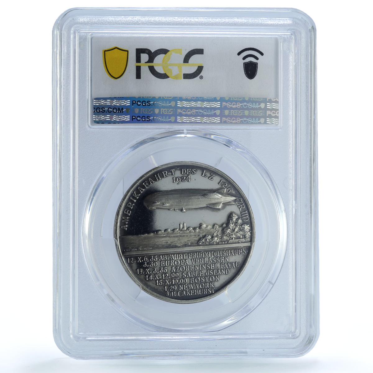Germany Weimar Eckener Zeppelin Airship Aviation SP62 PCGS silver medal 1924