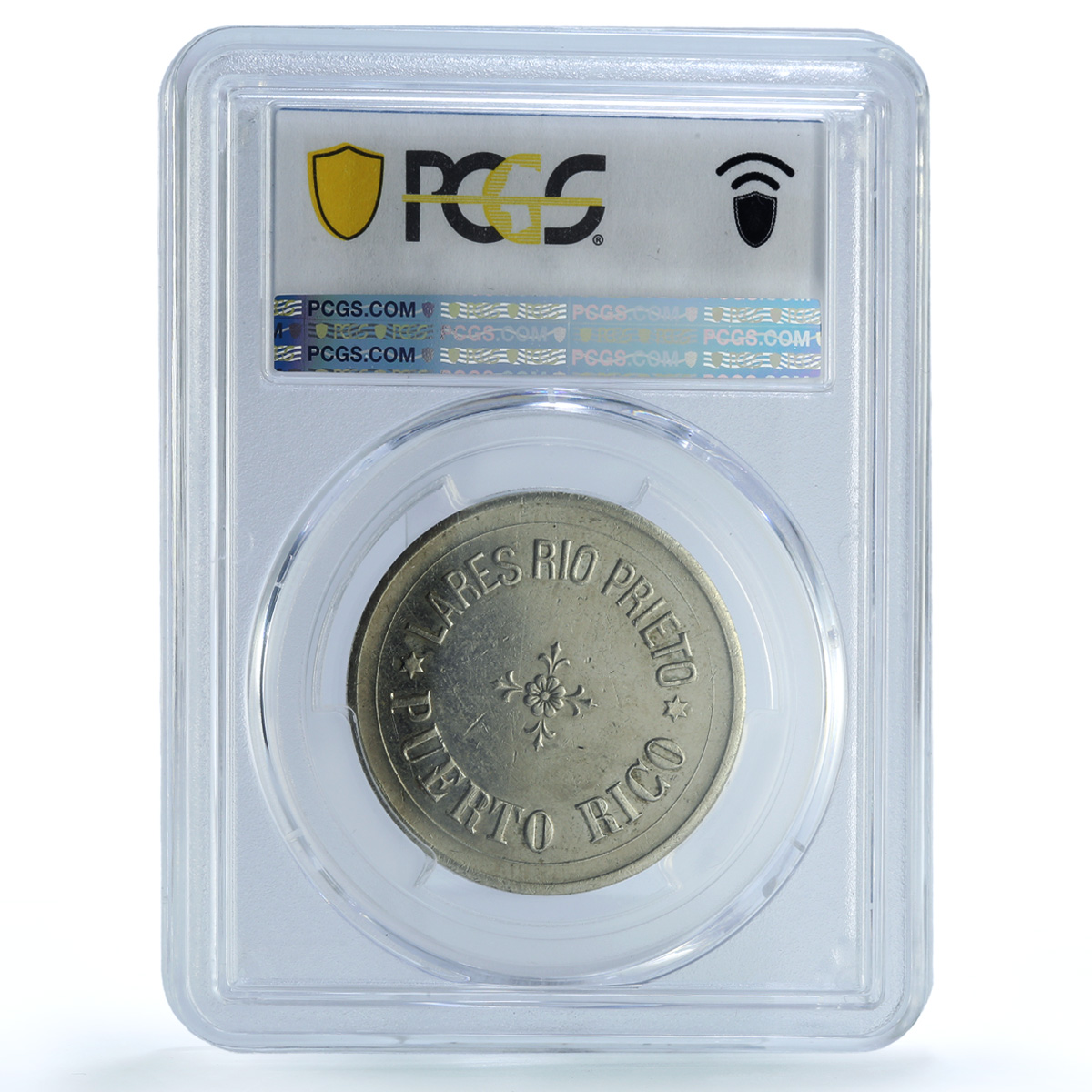 Puerto Rico Lares Rio 2 tk Margarita Magraner Rulau AU55 PCGS token coin 1900 Puerto Rico Lares Rio 2 tk Margarita Magraner Rulau AU55 PCGS token coin 1900